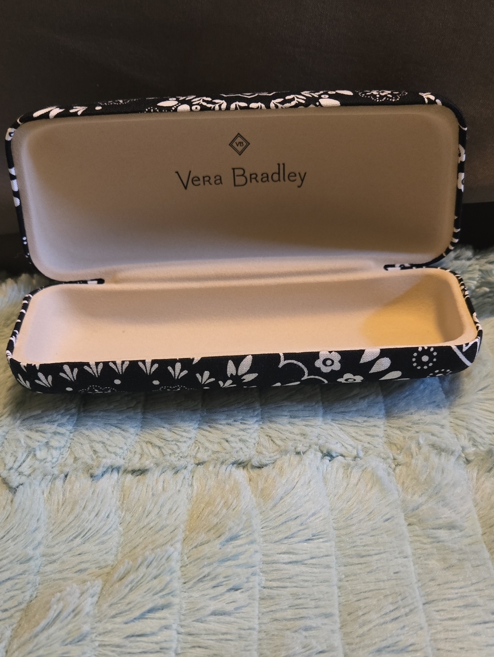 Vera Bradley Black & White Floral Hard Eyeglass Case